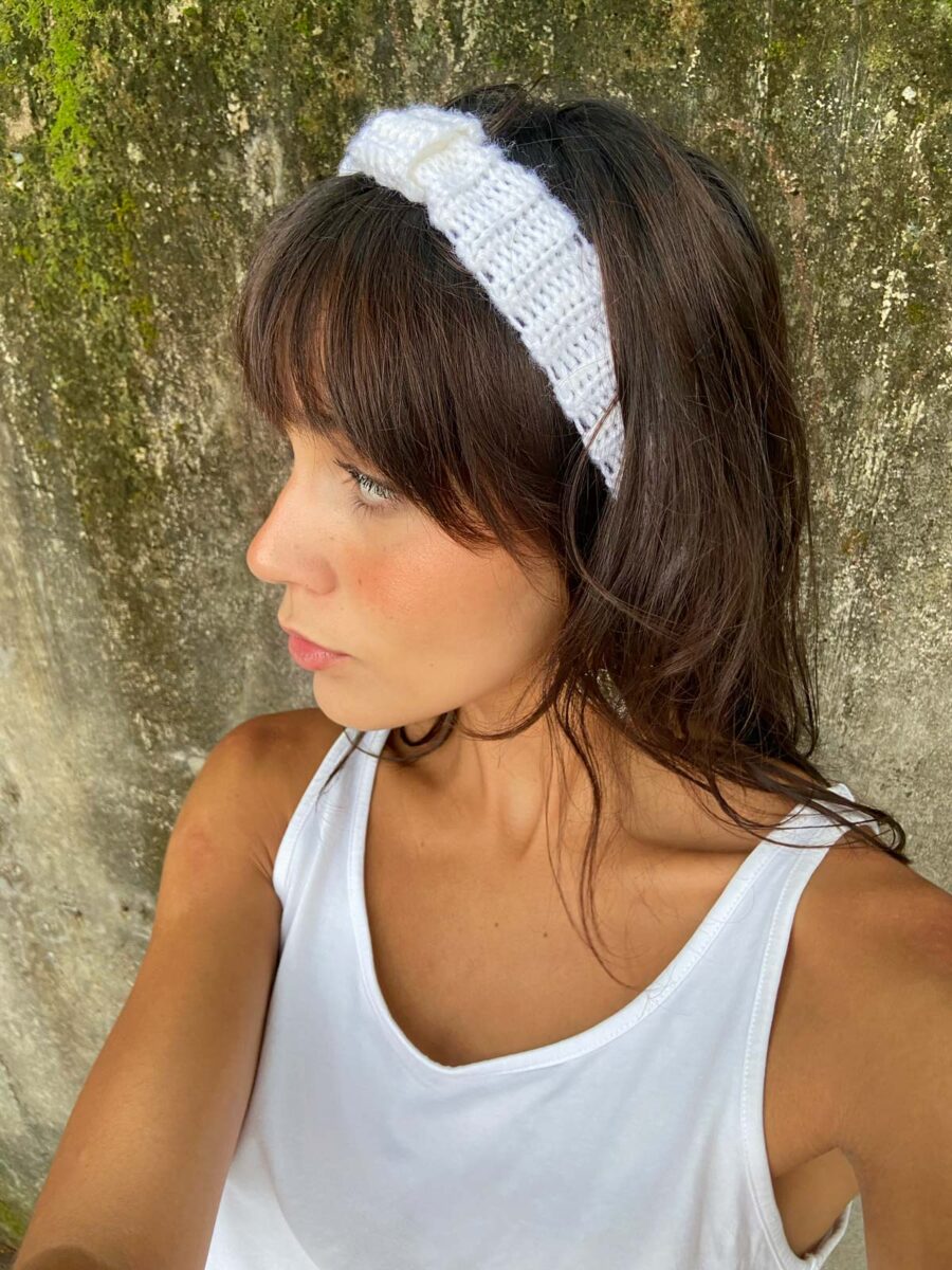Tiara Crochê Branca