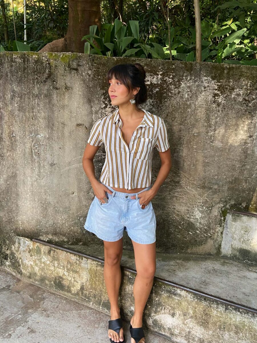 Camisa Cropped Listrada - Image 3