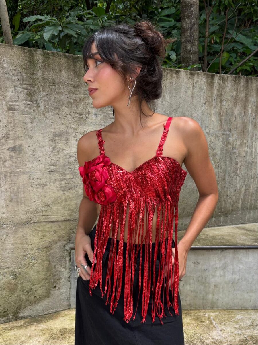 Top Paetê Vermelho - Image 2