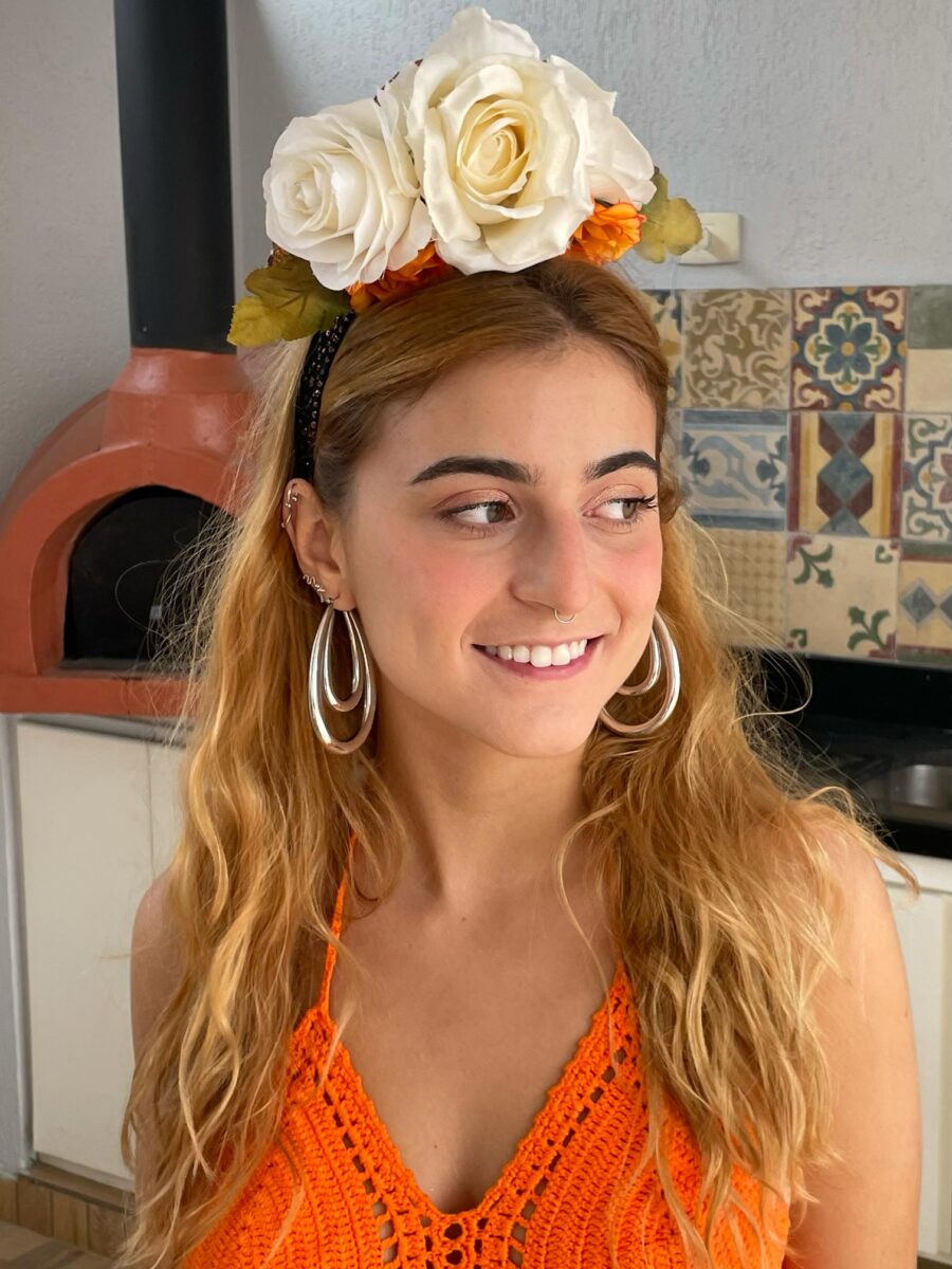Adereço Flores Laranja