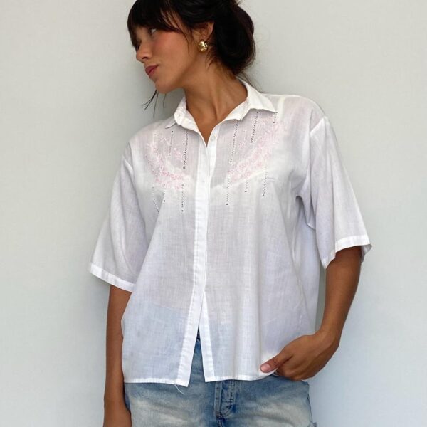 Camisa Bordada Vintage
