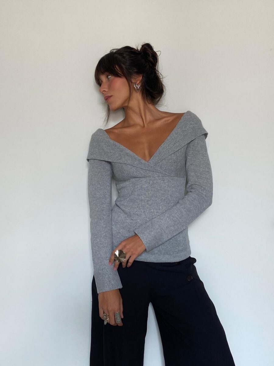 Blusa Cinza Mango