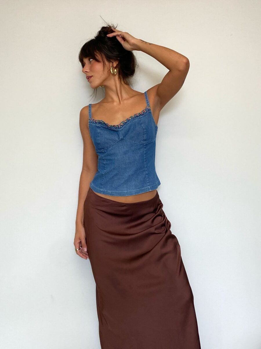 Blusa Alcinha Jeans