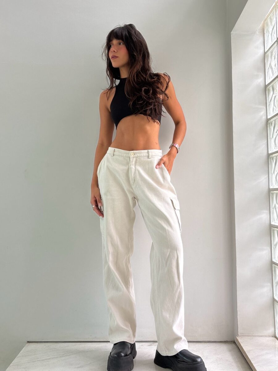 Calça Cargo Creme