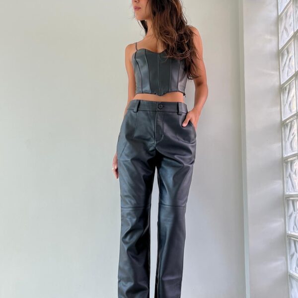 Calça Couro Viscose Aramodu