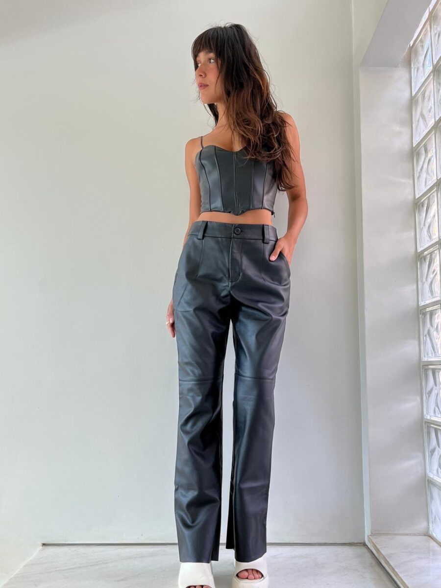 Calça Couro Viscose Aramodu