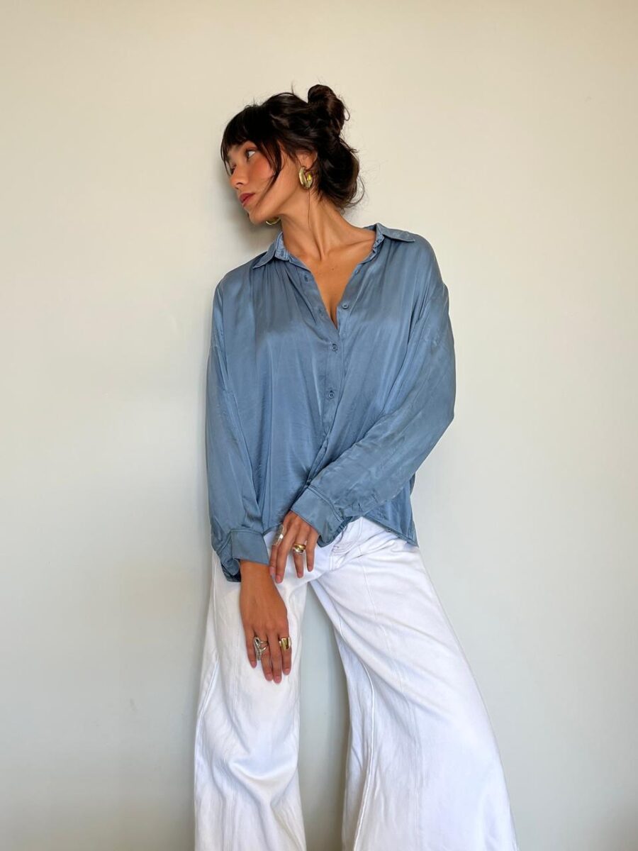 Camisa Seda Azul - Image 4