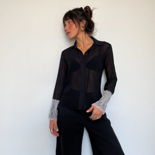 Camisa Manga Renda