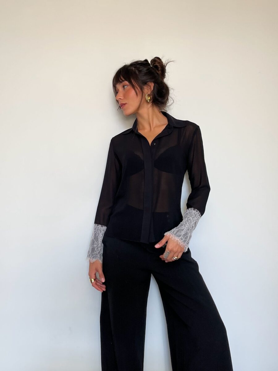 Camisa Manga Renda