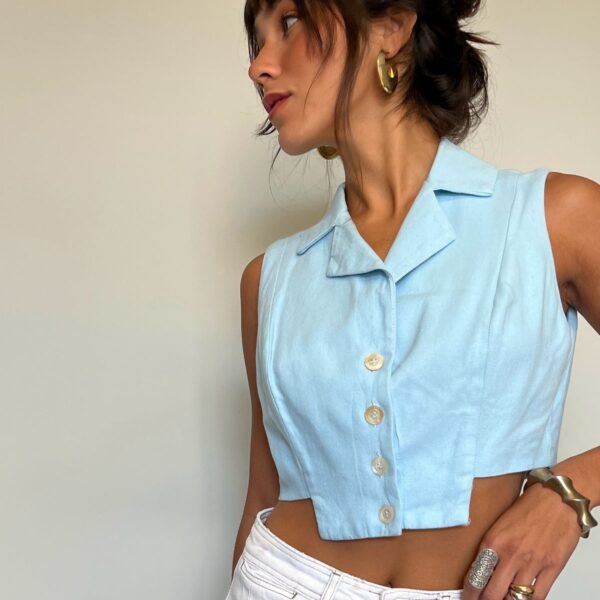 Colete Strass Azul Bebê