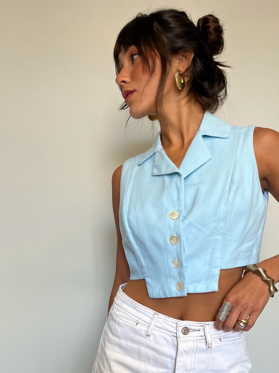 Colete Strass Azul Bebê