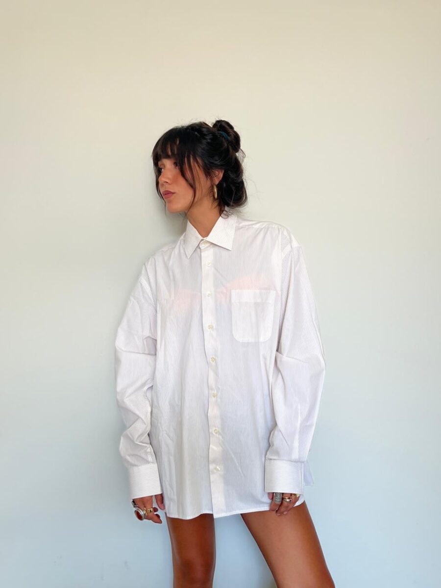 Camisa Listrada Off + Bege - Image 2