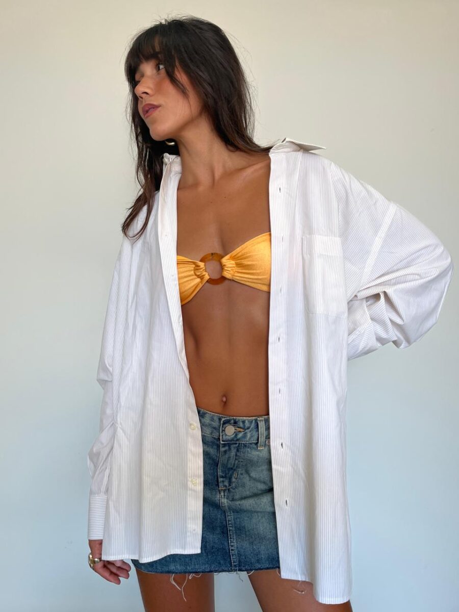 Camisa Listrada Off + Bege - Image 3