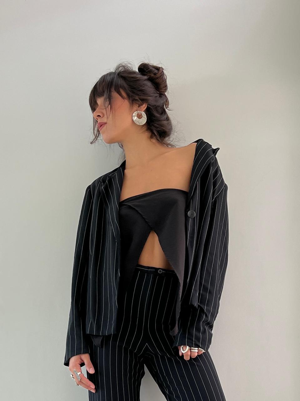 Conjunto Blazer e Calça Risca de Giz - Imagem 5