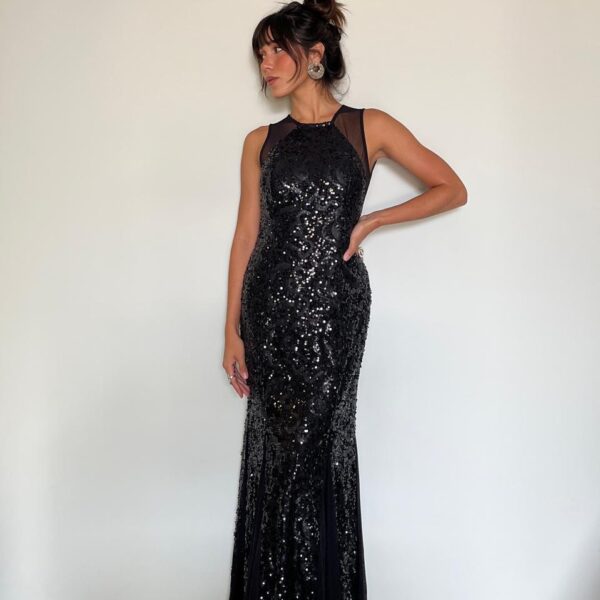 Vestido Paetê Preto