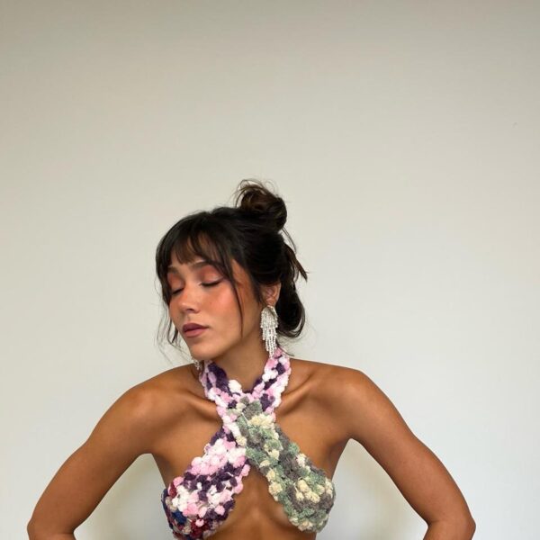 Lenço/Cachecol Pompons